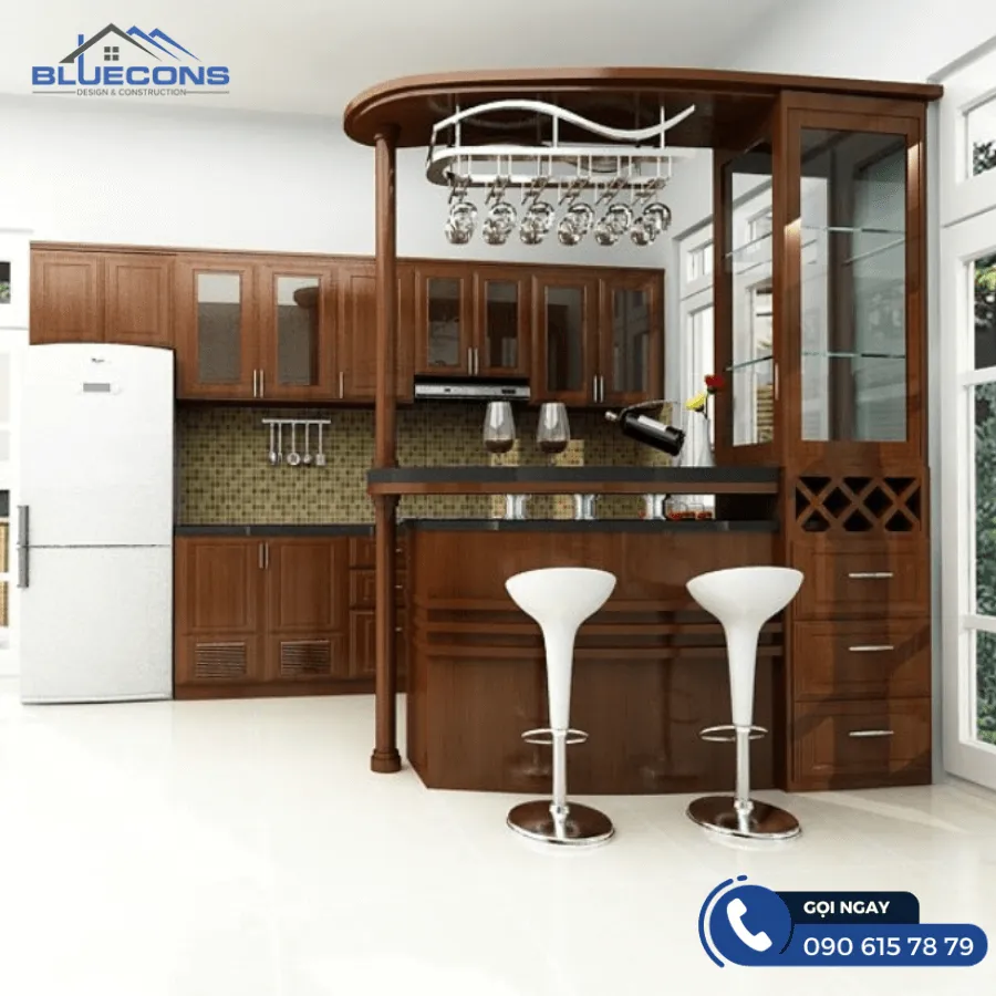 Quầy bar treo ly sang trọng 9 Quầy bar văn phòng