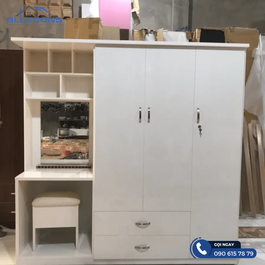 Tủ quần áo có bàn trang điểm 7 Thiết kế phòng chung cư đẹp