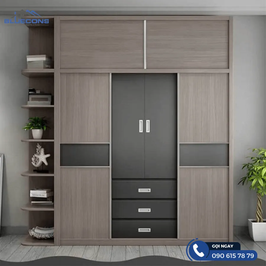 Tủ quần áo trong phòng ngủ 6 Thiết kế phòng chung cư đẹp