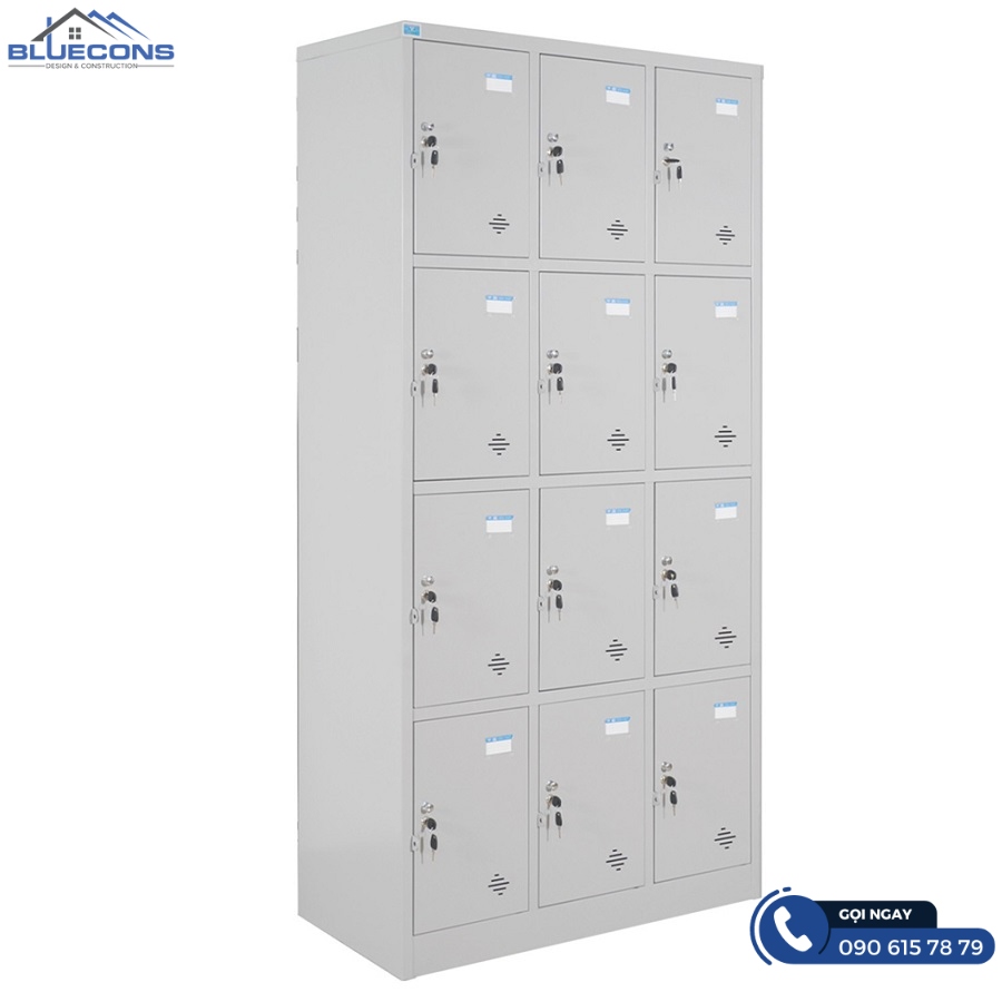 Tủ locker 12 ngăn với nhiều mẫu mã và công dụng tuyệt vời - BLUECONS
