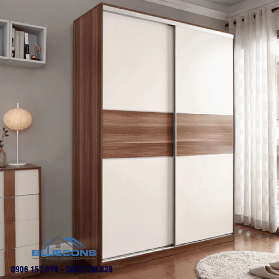 Mẫu tủ quần áo 2 cánh đẹp 6 Thiết kế phòng chung cư đẹp