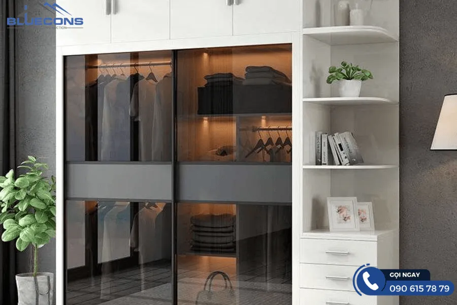 Tủ quần áo kính lùa 5 Thiết kế phòng chung cư đẹp