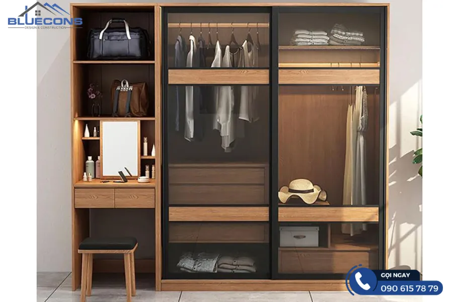 Tủ quần áo kính lùa 3 Thiết kế phòng chung cư đẹp
