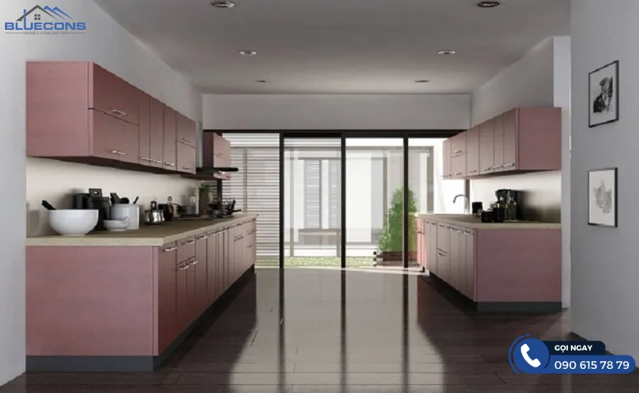 Tủ bếp MDF phủ acrylic 14 Thiết kế phòng chung cư đẹp