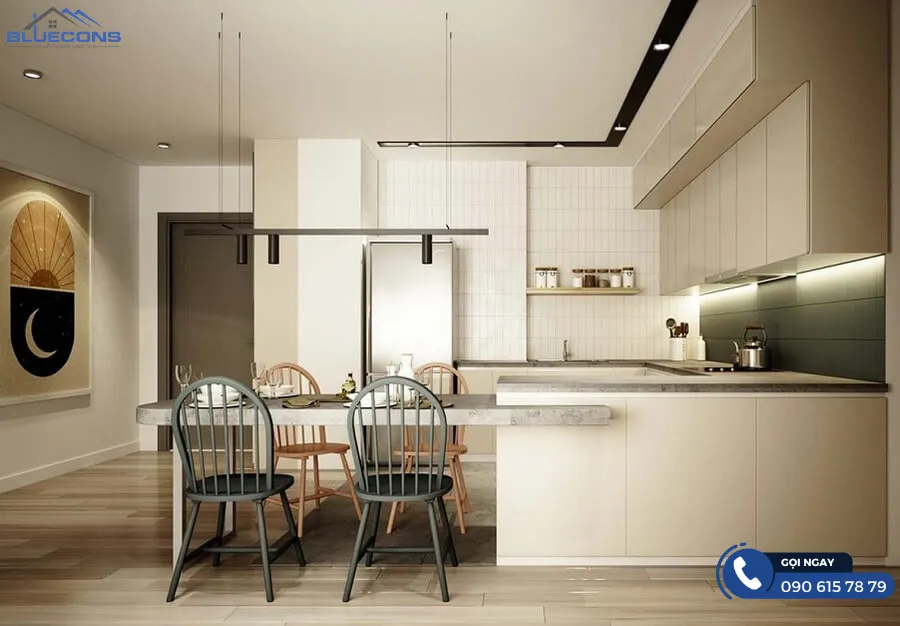 Tủ bếp chữ L hiện đại 10 Thiết kế phòng chung cư đẹp