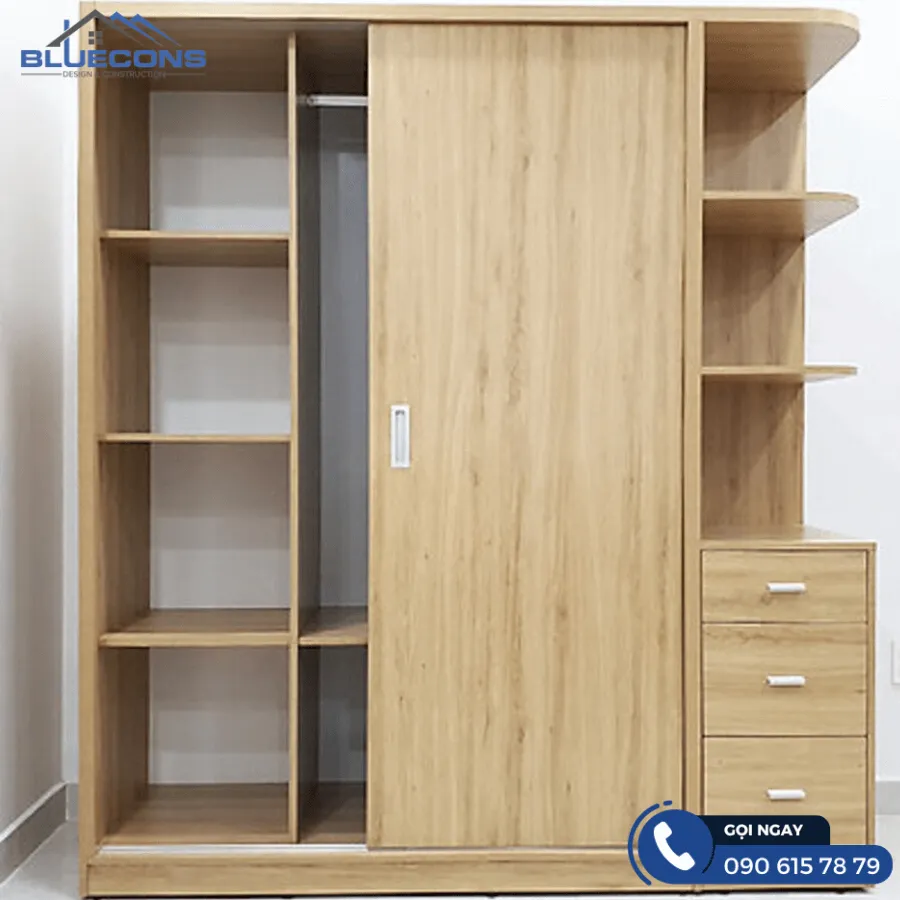 Mẫu tủ quần áo 2 cánh đẹp 5 Thiết kế phòng chung cư đẹp