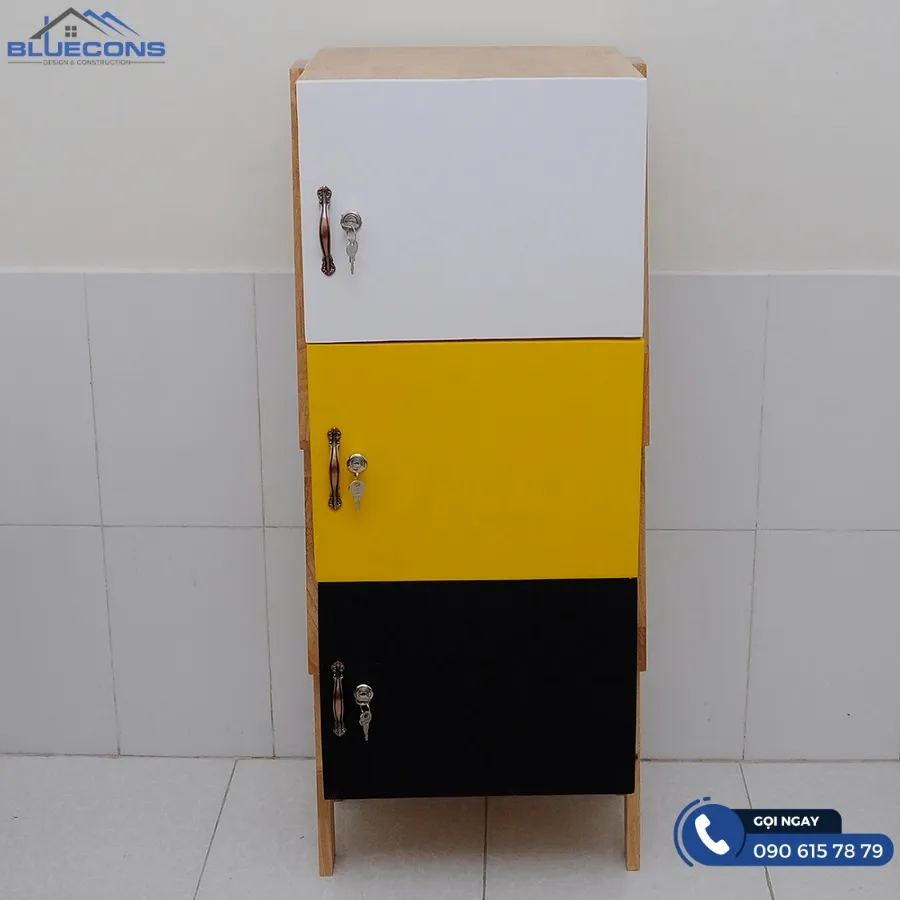 Tủ locker 3 ngăn 9 Thiết kế phòng chung cư đẹp