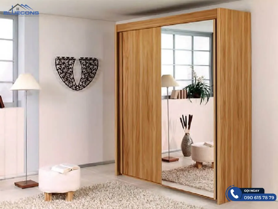 Mẫu tủ quần áo 2 cánh đẹp 11 Thiết kế phòng chung cư đẹp
