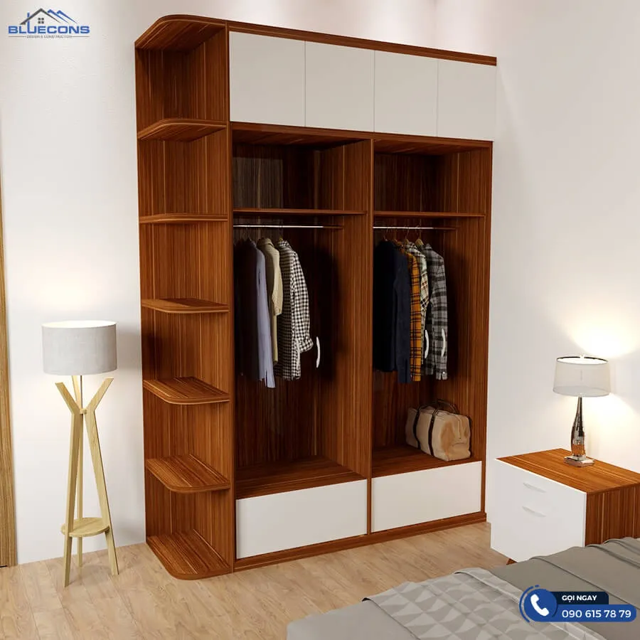 Mẫu tủ quần áo 2 cánh đẹp 4 Thiết kế phòng chung cư đẹp