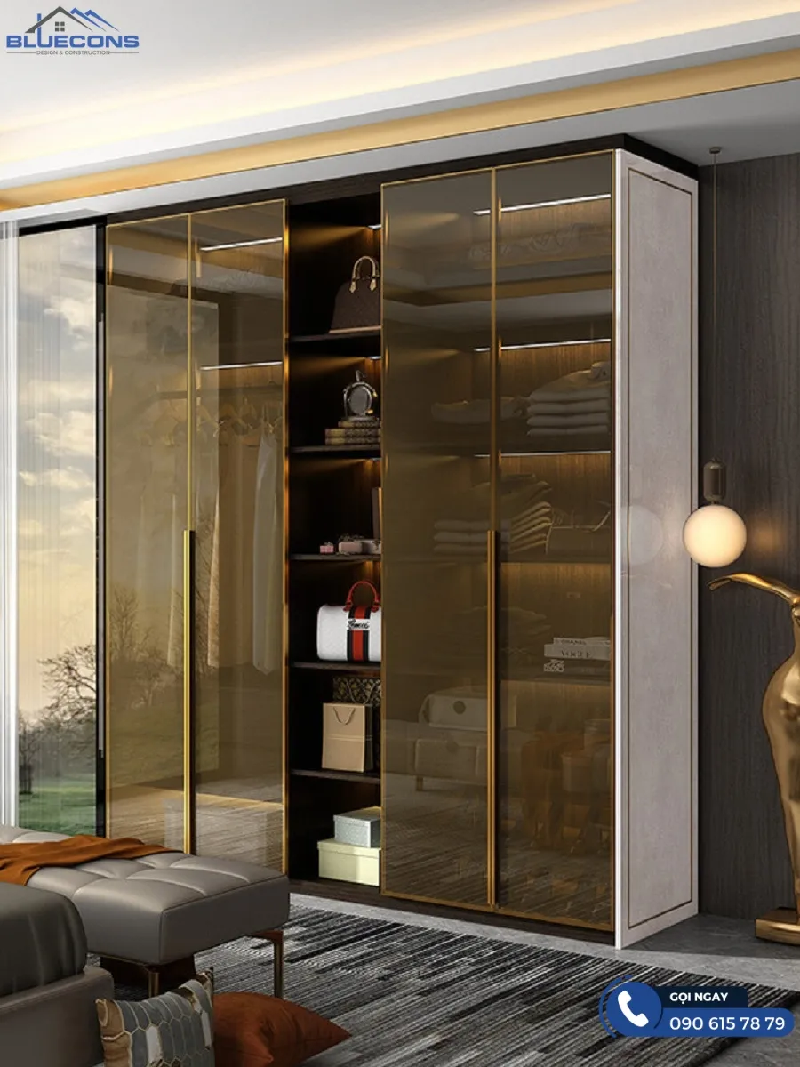 Tủ quần áo kính lùa 9 Thiết kế phòng chung cư đẹp