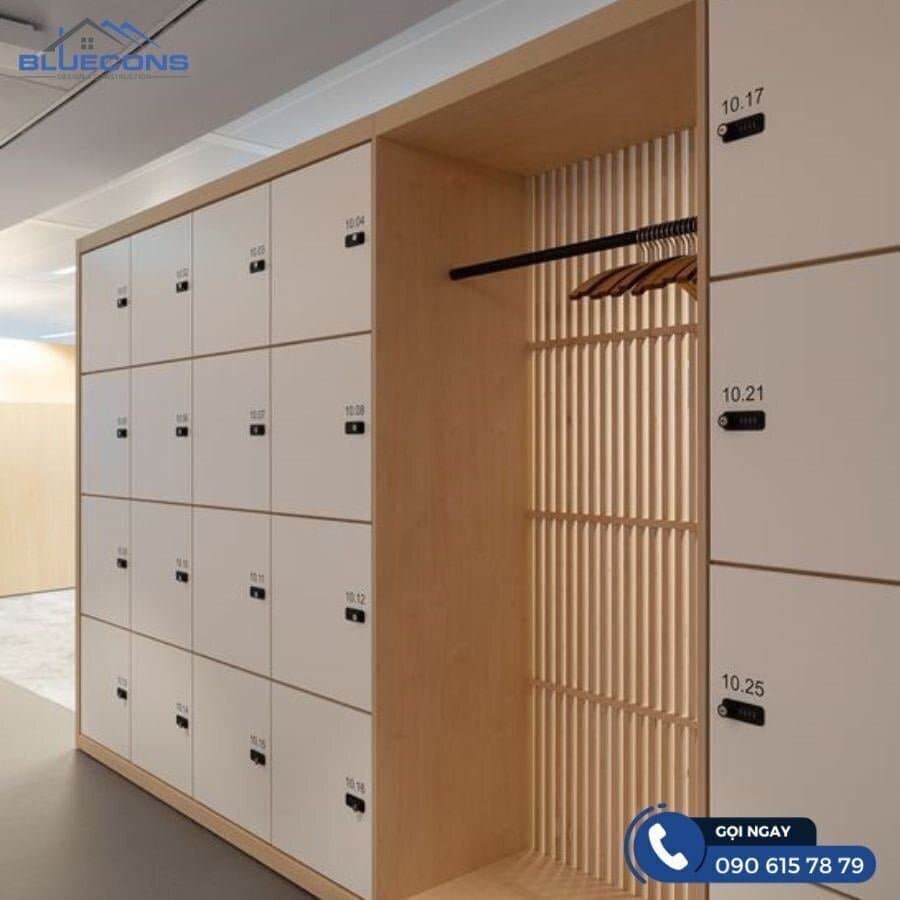 Tủ locker văn phòng 8 Tủ locker văn phòng gỗ công nghiệp thiết kế độc đáo