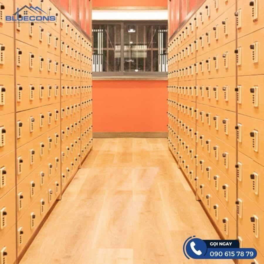 Tủ locker gỗ cho nhân viên bệnh viện 7 Trang bị khóa bảo mật chất lượng