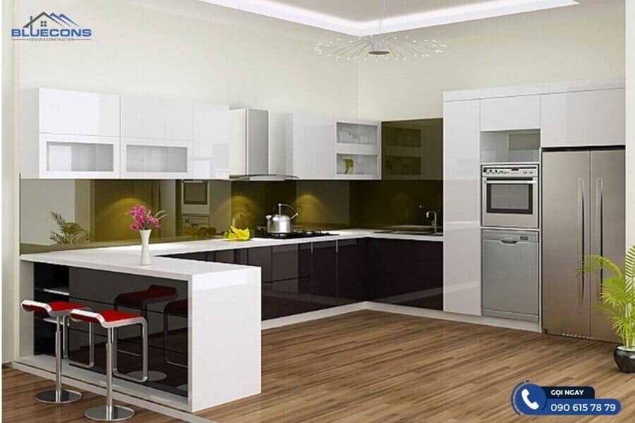 Quầy bar bếp chữ U 7 Thiết kế hiện đại mang lại cảm giác trẻ trung, năng động cho căn nhà