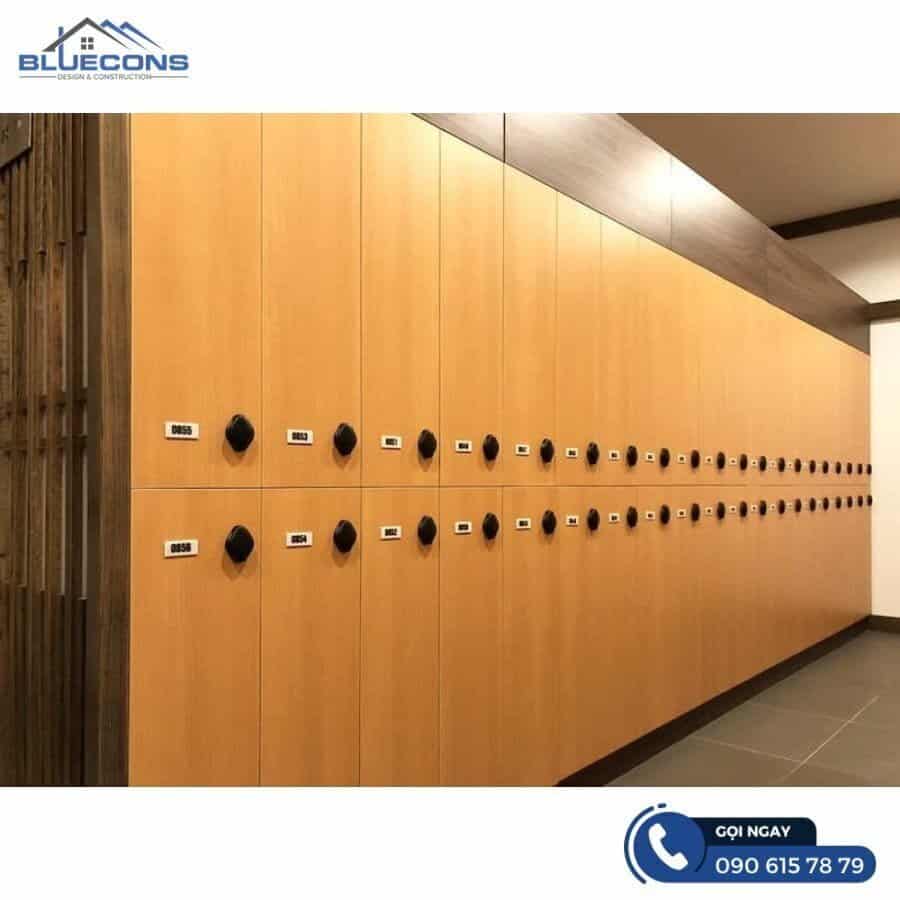 Tủ locker gỗ cho nhân viên bệnh viện 6 Ngăn tủ lớn tạo không gian lưu trữ rộng