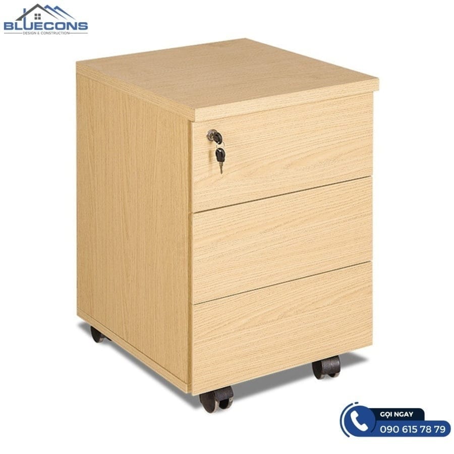 Thiết kế tủ cá nhân văn phòng gỗ 5 Tiện lợi hơn với tủ cá nhân văn phòng 3 ngăn kéo