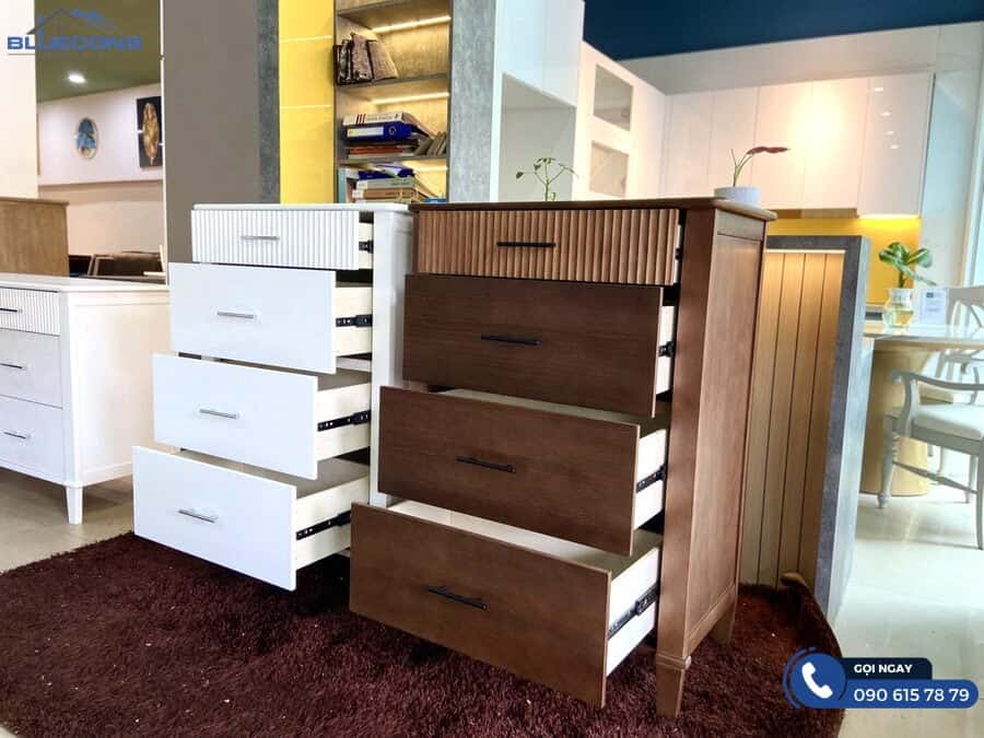 Thiết kế tủ cá nhân văn phòng gỗ 7 Tủ cá nhân 4 ngăn có chân đế chắc chắn