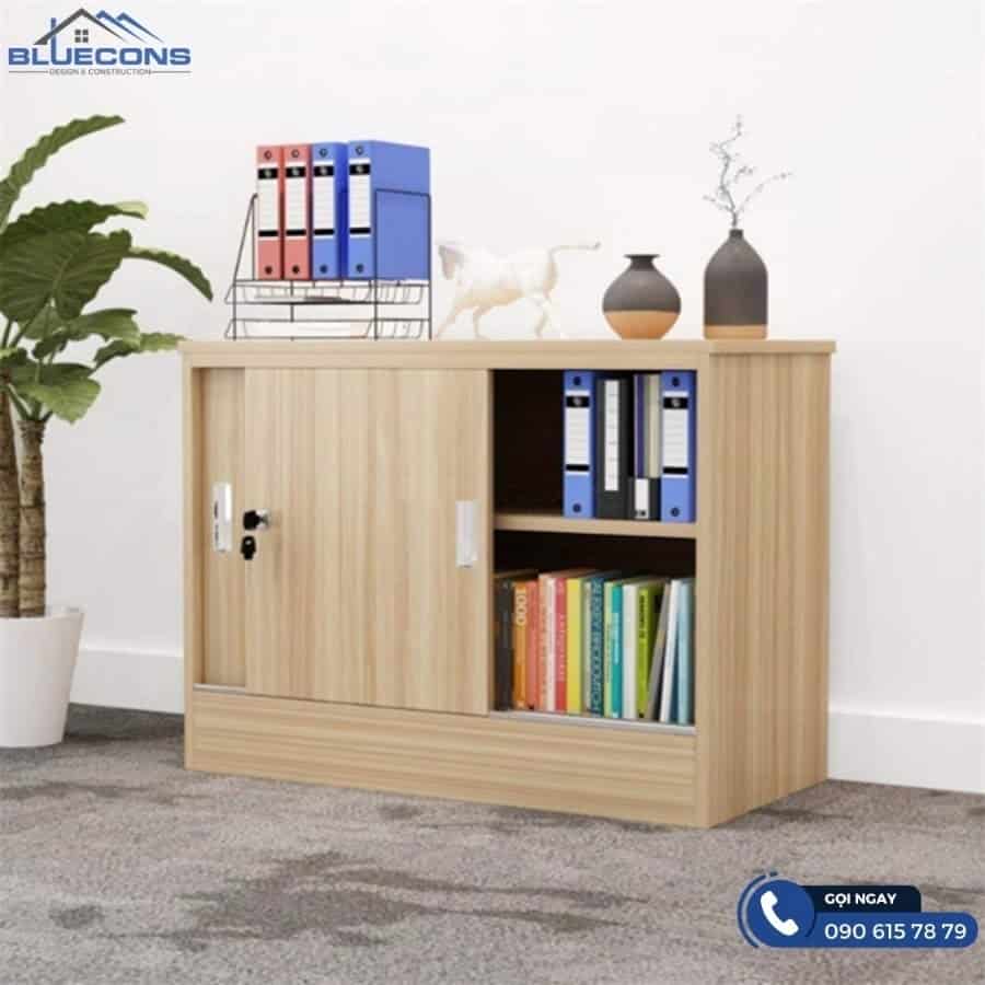 Có nên mua tủ locker gỗ Bluecons 11 Tủ văn phòng thiết kế cánh lùa