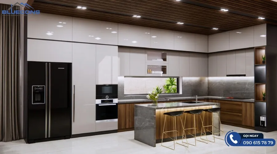 Tủ bếp kịch trần 13 Thiết kế phòng chung cư đẹp