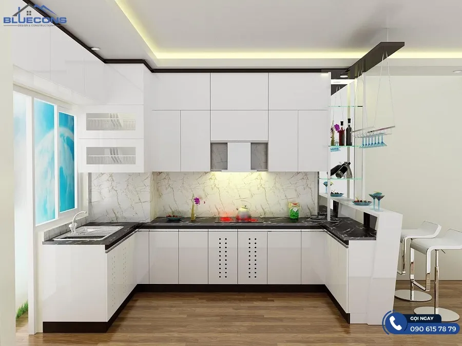 Kích thước tủ bếp theo phong thủy 7 Thiết kế phòng chung cư đẹp