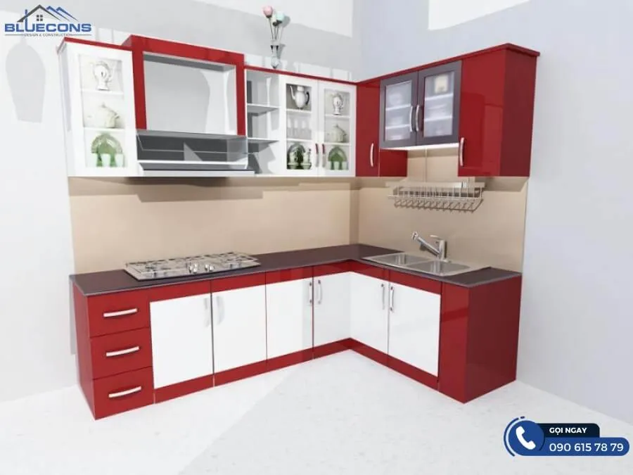 Tủ bếp chữ L cho nhà nhỏ 7 Thiết kế phòng chung cư đẹp