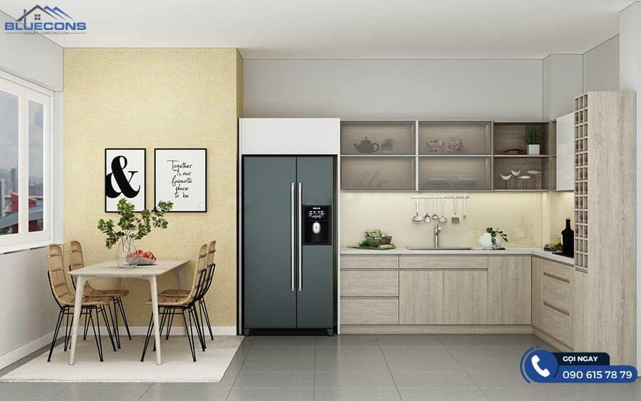 Tủ bếp gỗ đẹp hiện đại 5 Tủ bếp gỗ hiện đại sang trọng cho nhà chung cư