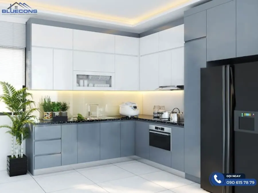 Tủ bếp kịch trần 3 Thiết kế phòng chung cư đẹp