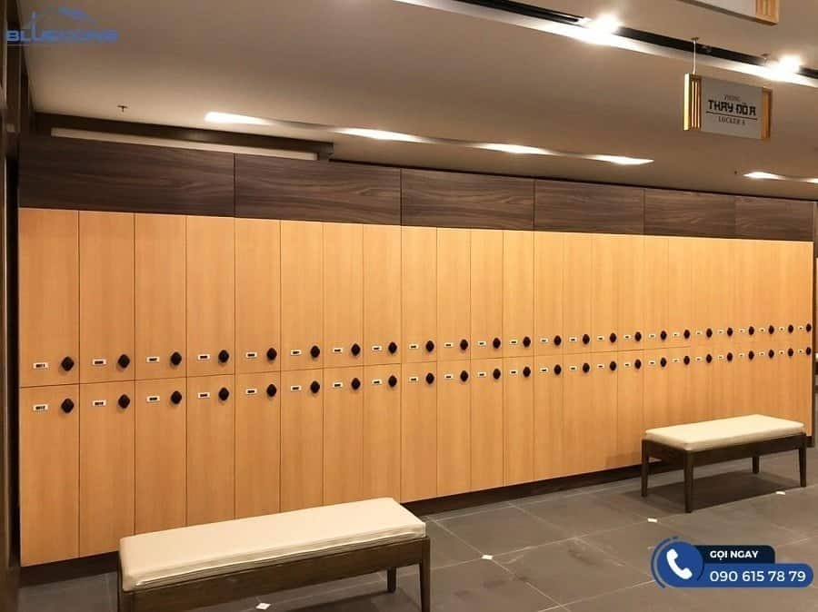 Tủ locker gỗ văn phòng nhiều ngăn với khả năng lưu trữ tuyệt vời