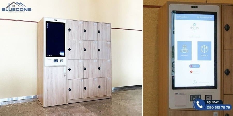 Tủ locker gỗ khóa thông minh với độ an toàn cao