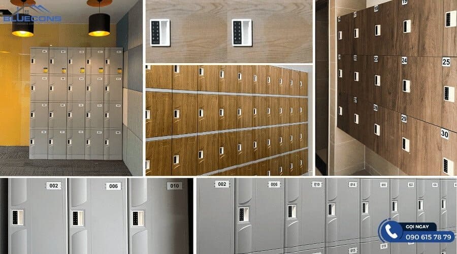 Tủ locker tại các siêu thị với nhiều kiểu dáng khác nhau
