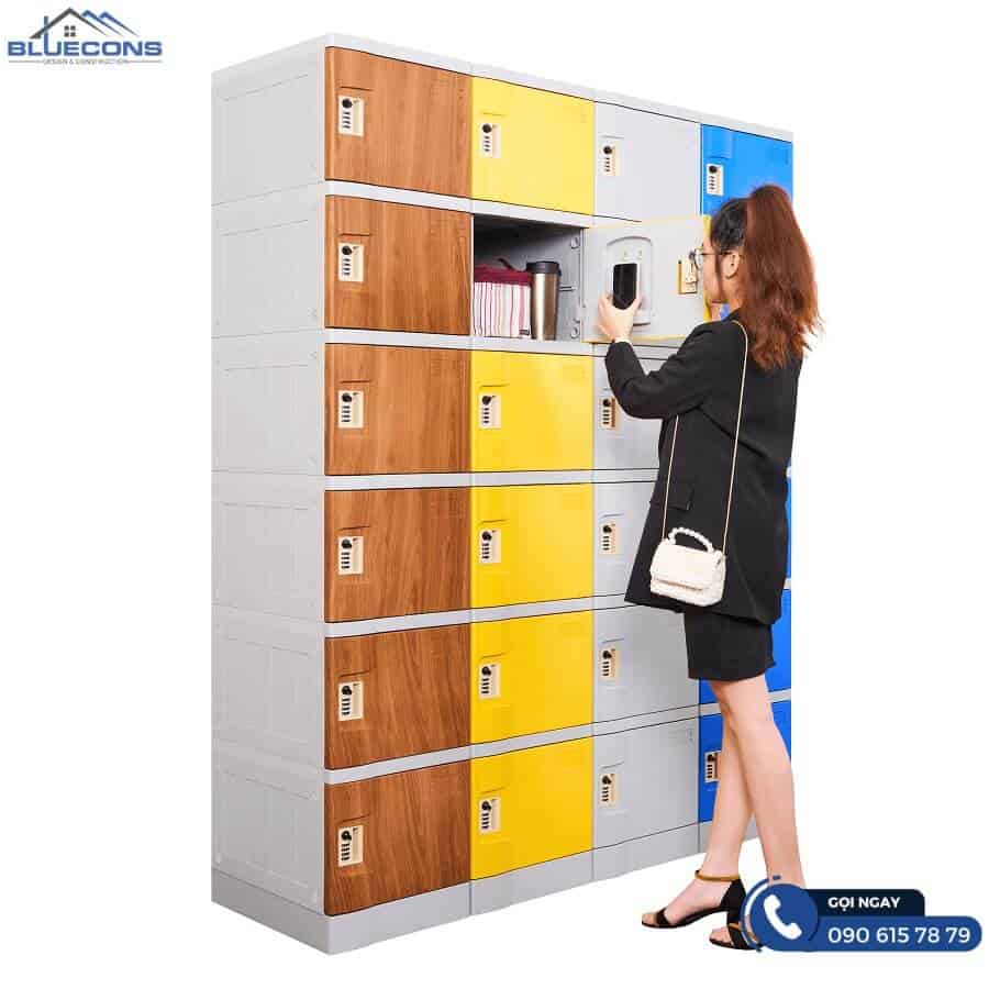 Tủ locker văn phòng 4 Tủ locker văn phòng với khả năng lưu trữ tuyệt vời