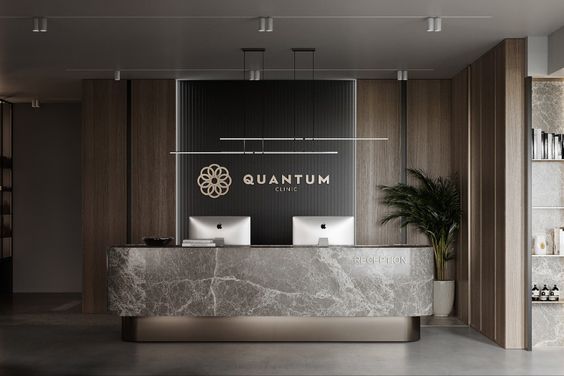Quầy lễ tân rẻ đẹp phù hợp mọi không gian 2 Bật mí 3 mẫu quầy lễ tân nhà hàng chất lượng của Bluecons