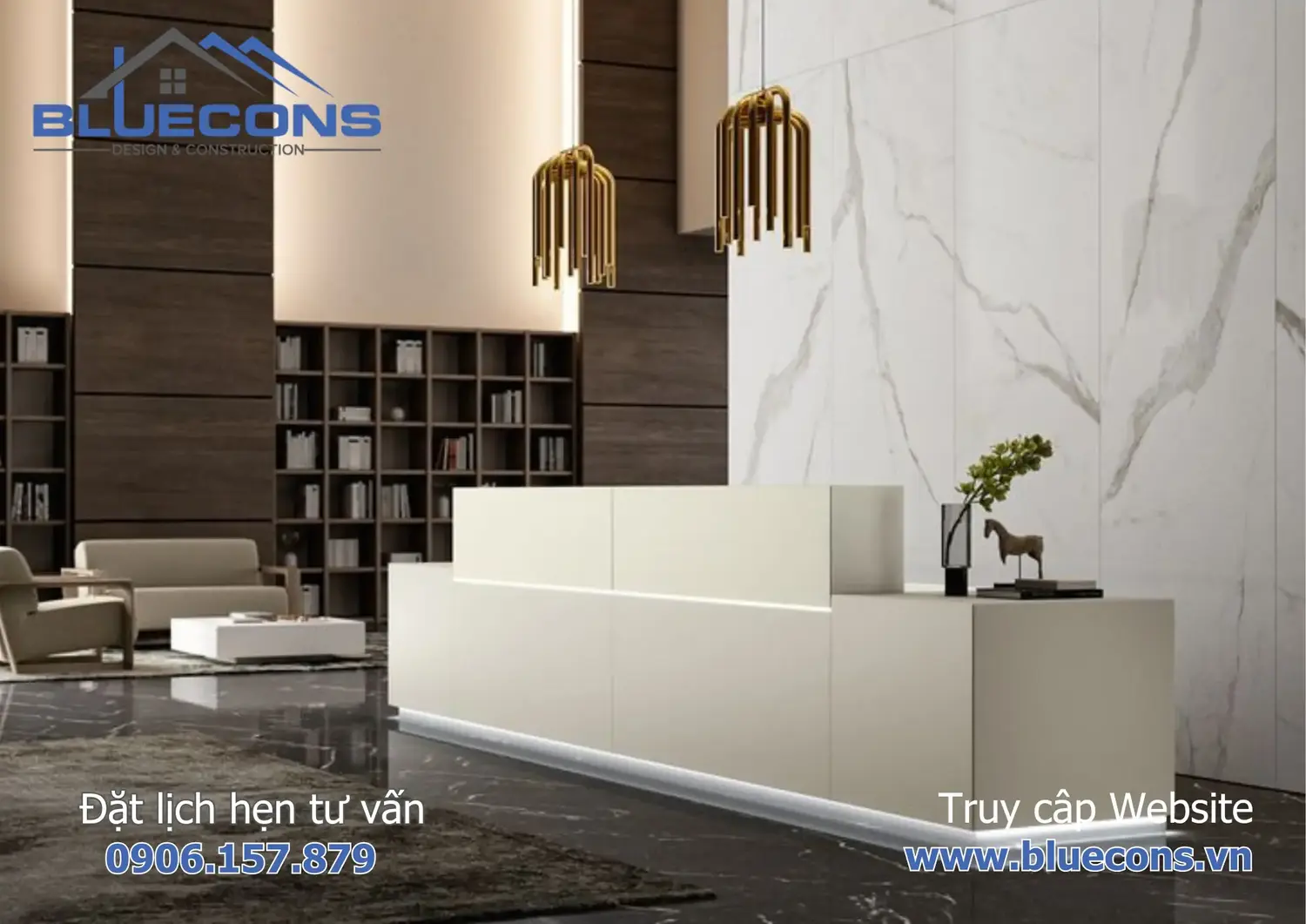 Mẫu Quầy lễ tân đẹp giá rẻ TPHCM