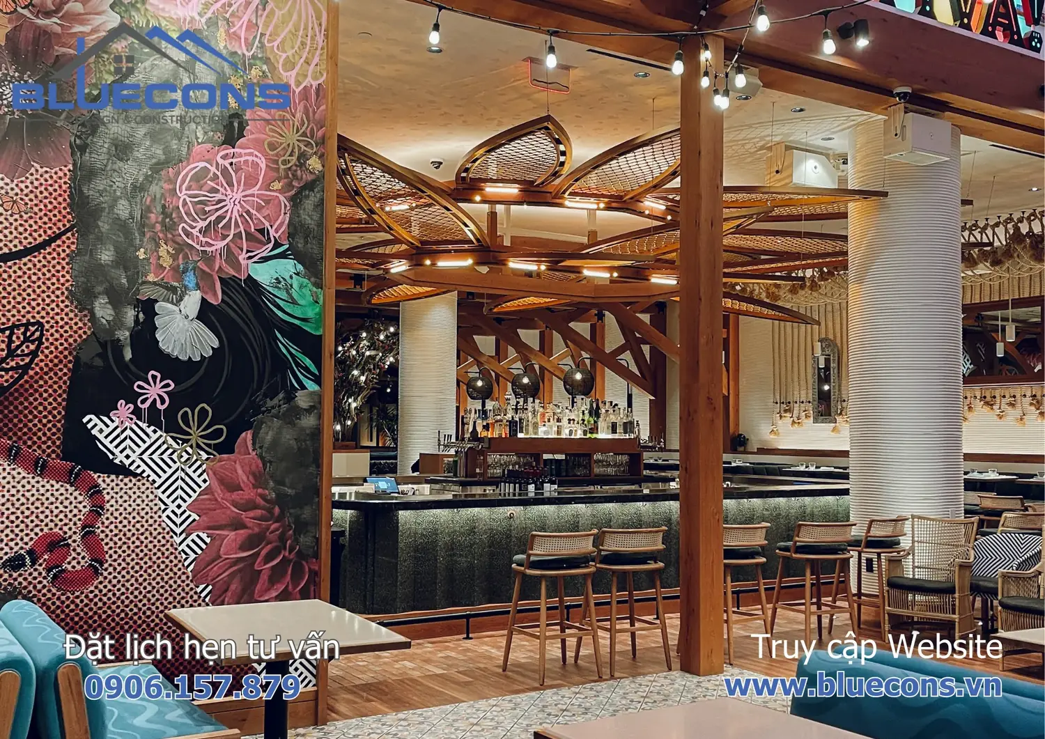 Thiết kế quầy cafe đẹp 3 Thi công nội thất chung cư gỗ công nghiệp