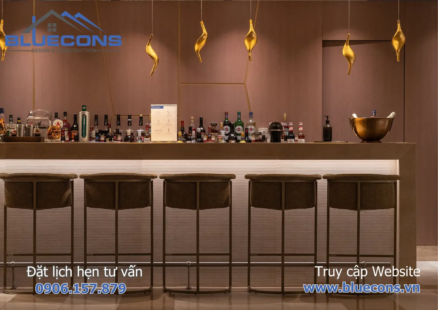 Thiết kế quầy cafe đẹp 4 Thi công nội thất chung cư gỗ công nghiệp