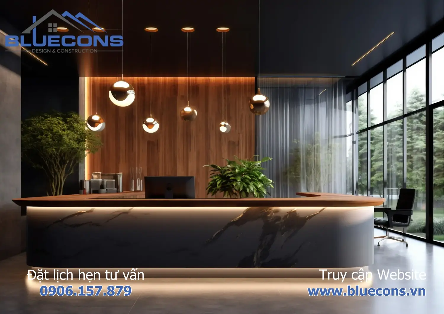 Bàn lễ tân đẹp với thiết kế hiện đại sang trọng mới nhất 2024 4 Bàn lễ tân đẹp với thiết kế hiện đại sang trọng mới nhất 2024