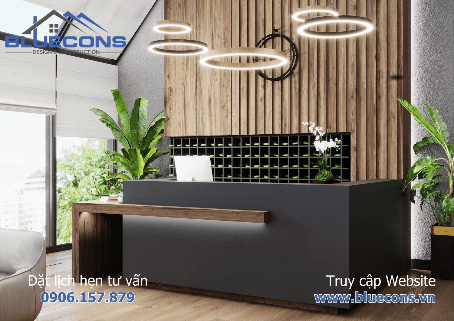 Mẫu quầy lễ tân khách sạn đẹp