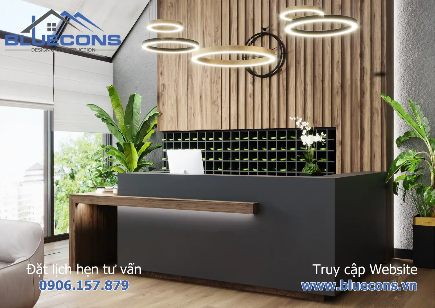 Mẫu quầy lễ tân khách sạn đẹp 5 Mẫu quầy lễ tân khách sạn đẹp