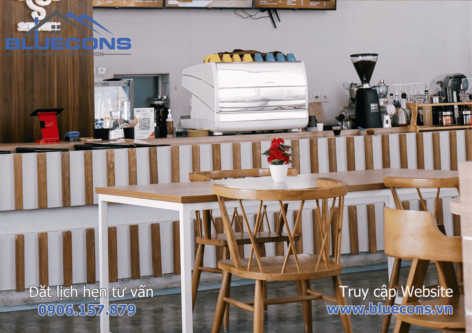 Quầy pha chế quán cà phê
