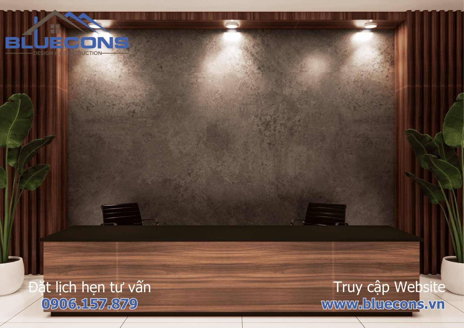 Bàn lễ tân đẹp, chuyên thiết kế thi công bàn lễ tân đẹp nhất 2024