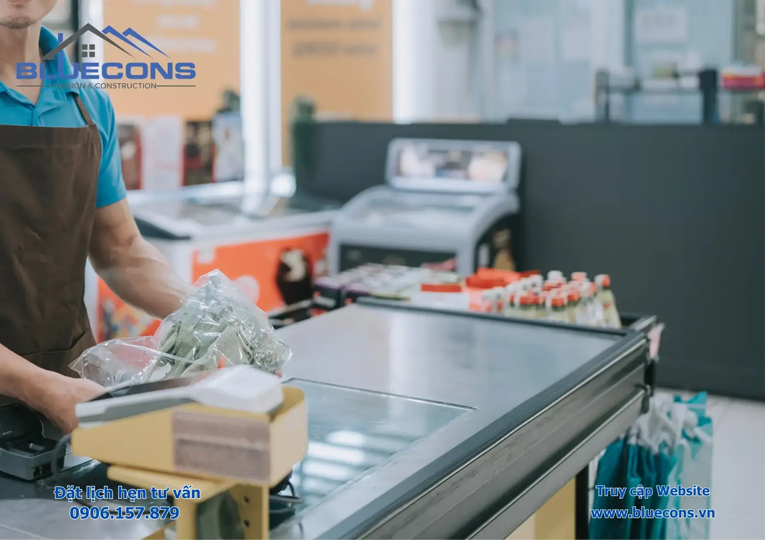 Bàn thu ngân tạp hóa tiện lợi giá rẻ 2 Bàn thu ngân tạp hóa tiện lợi giá rẻ