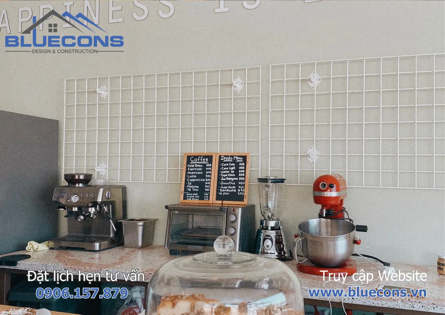 Mẫu quầy cafe đẹp dùng bán cà phê hoặc quán ăn có mặt đá 2024 2 Mẫu quầy cafe đẹp dùng bán cà phê hoặc quán ăn có mặt đá 2024