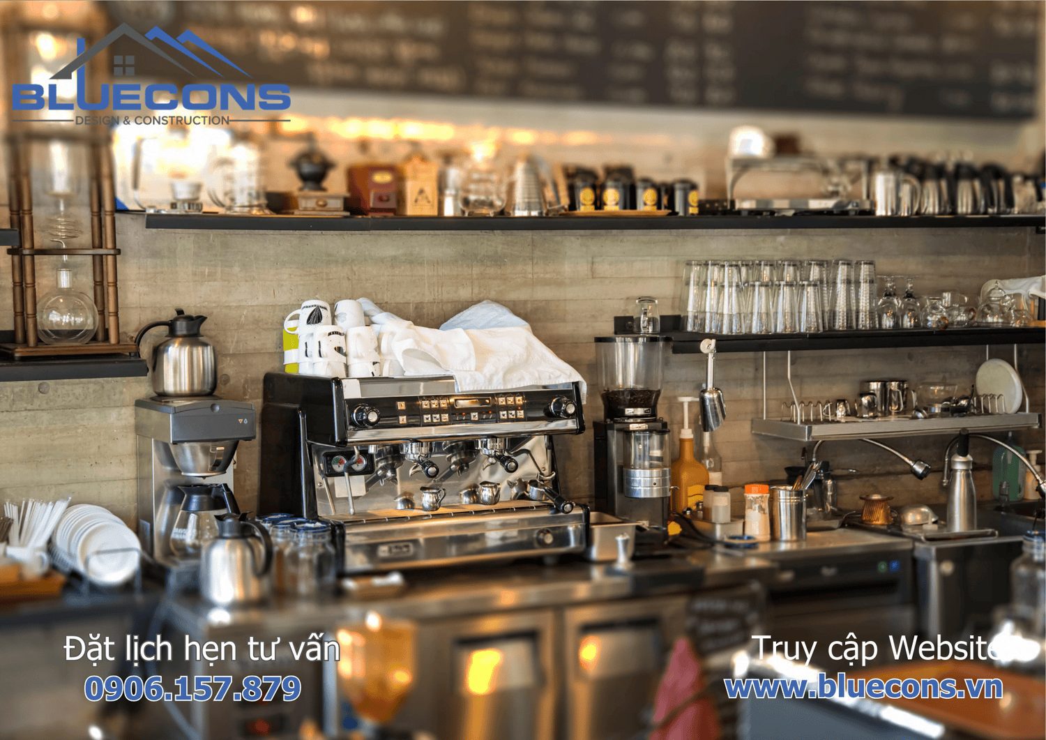 Mẫu quầy cafe đẹp dùng bán cà phê hoặc quán ăn có mặt đá 2024 6 Mẫu quầy cafe đẹp dùng bán cà phê hoặc quán ăn có mặt đá 2024