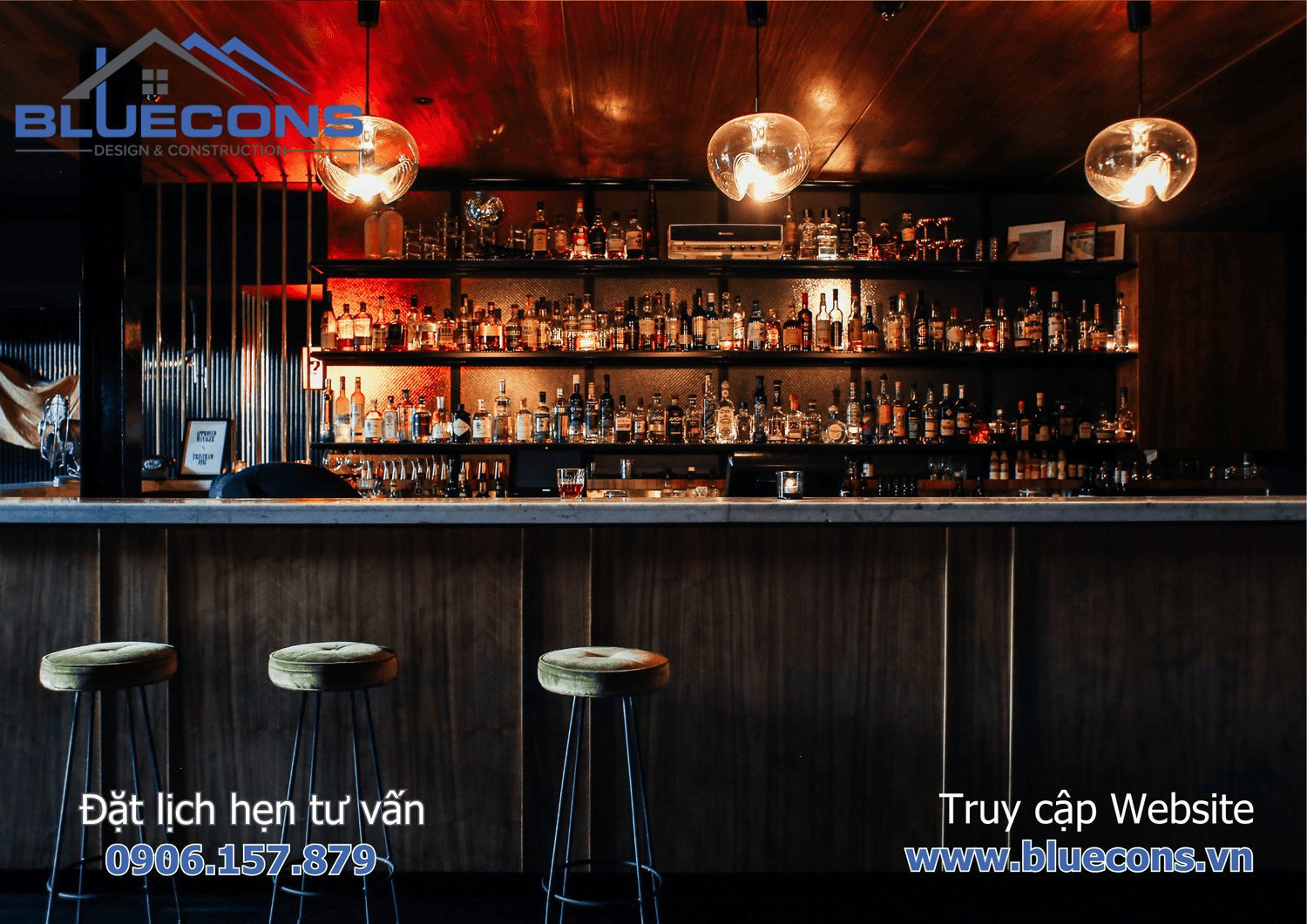 Mẫu quầy pha chế cafe