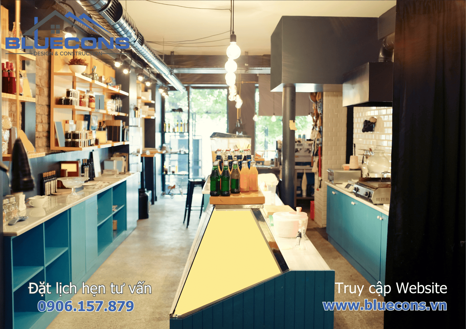 Mẫu quầy pha chế cafe