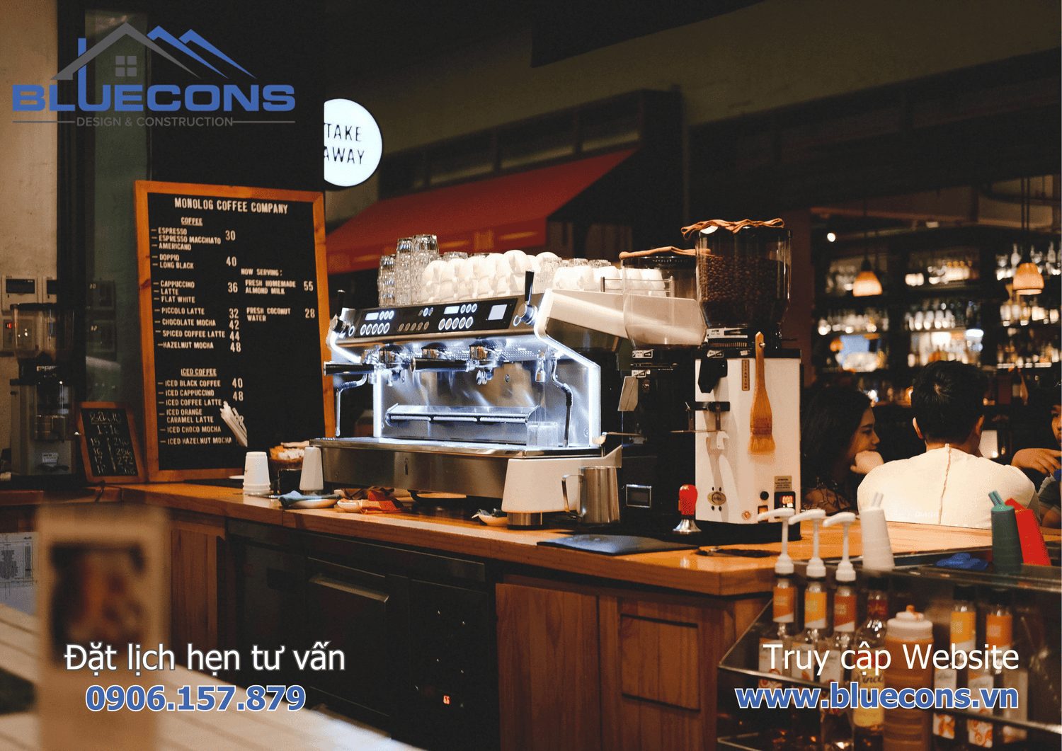 Quầy bar quán cafe nhỏ đẹp