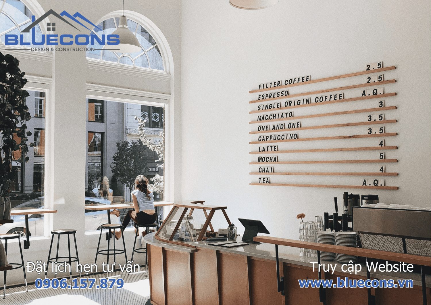 Quầy bar quán cafe nhỏ đẹp
