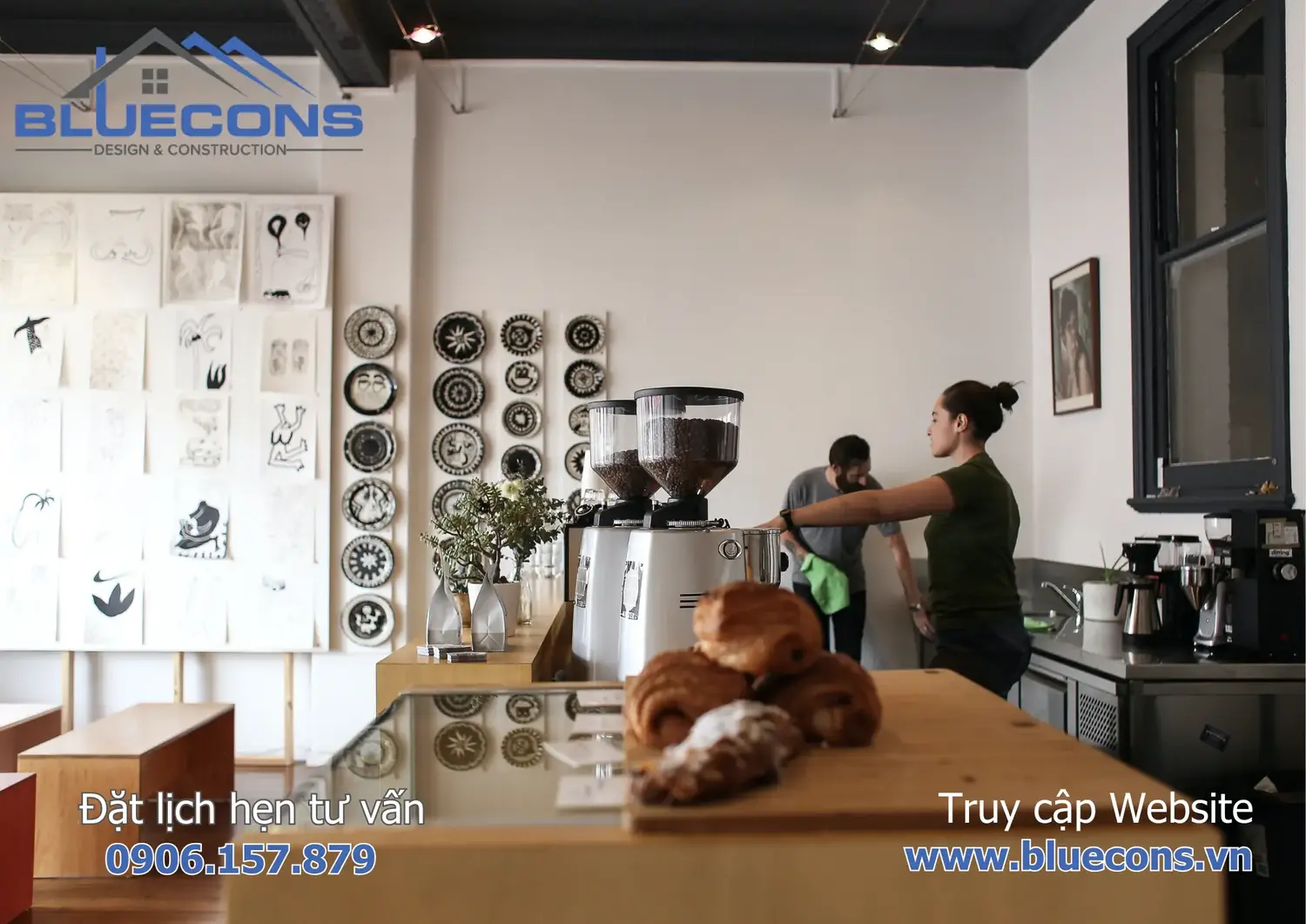 Quầy pha chế bằng gỗ