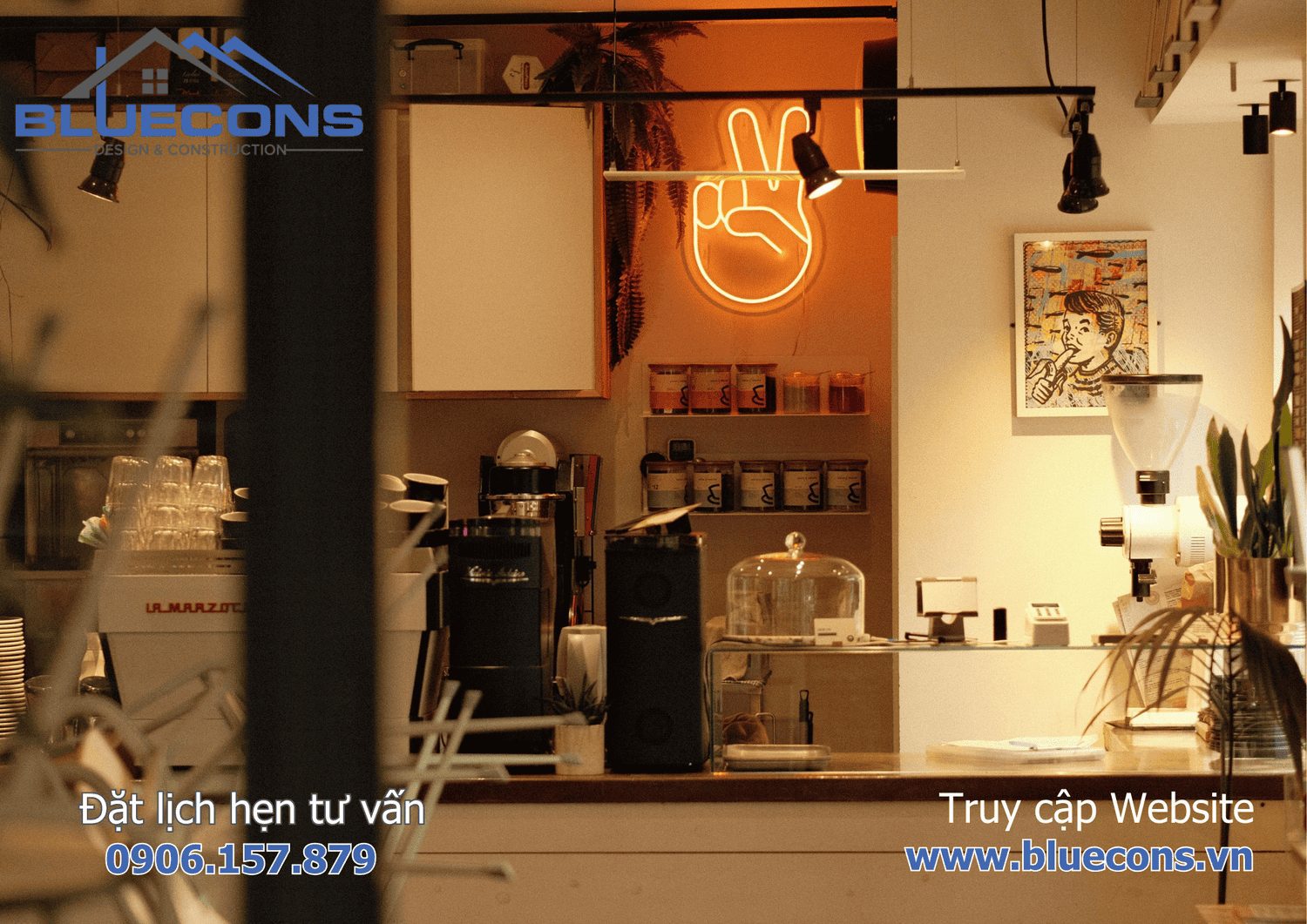 Quầy pha chế cafe đẹp