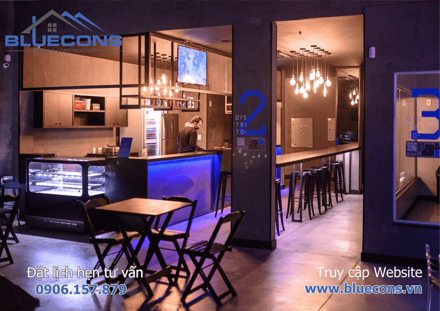 Quầy pha chế cafe đẹp