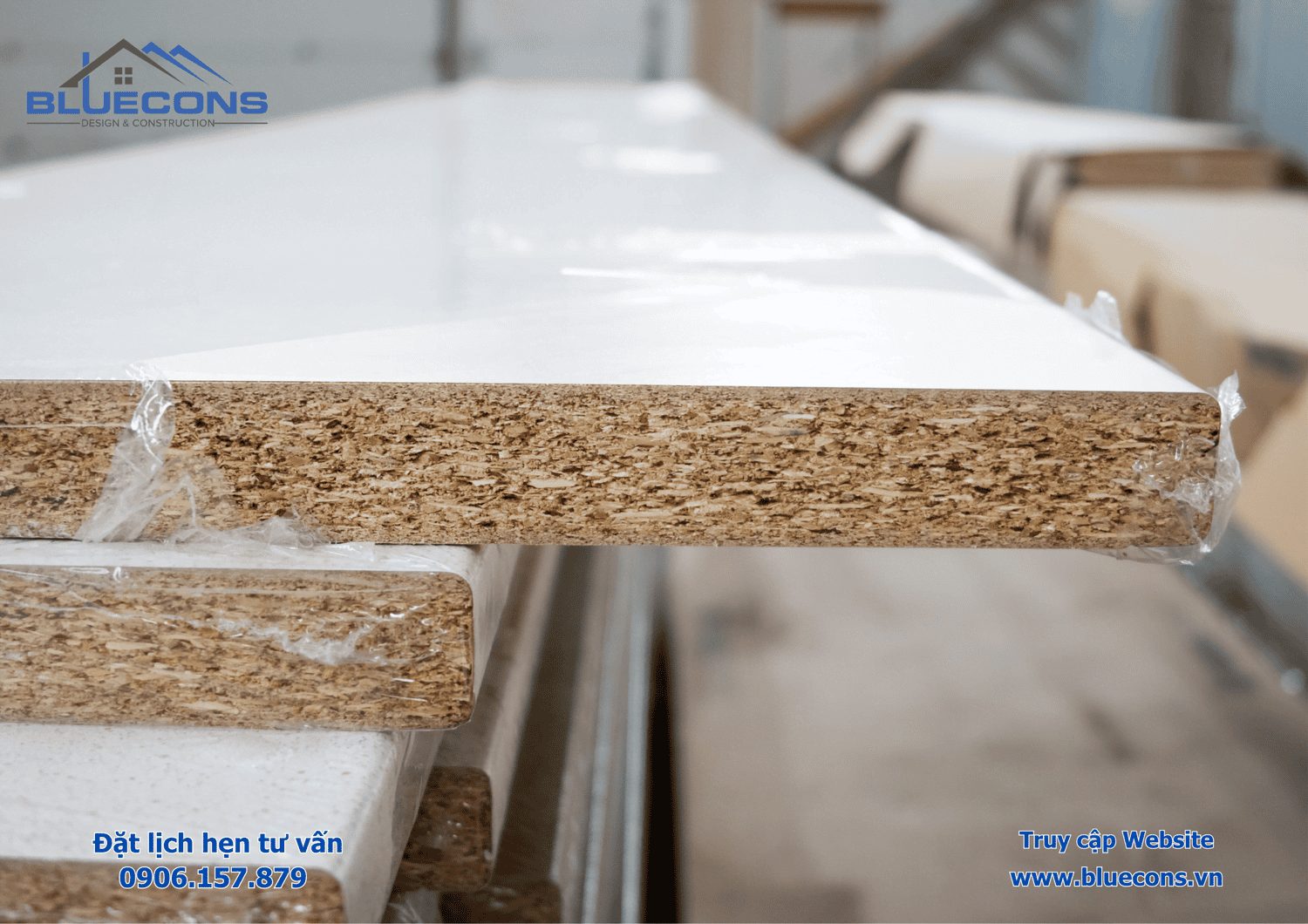 Gỗ công nghiệp laminate làm quầy lễ tân